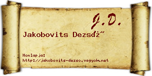 Jakobovits Dezső névjegykártya