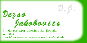 dezso jakobovits business card